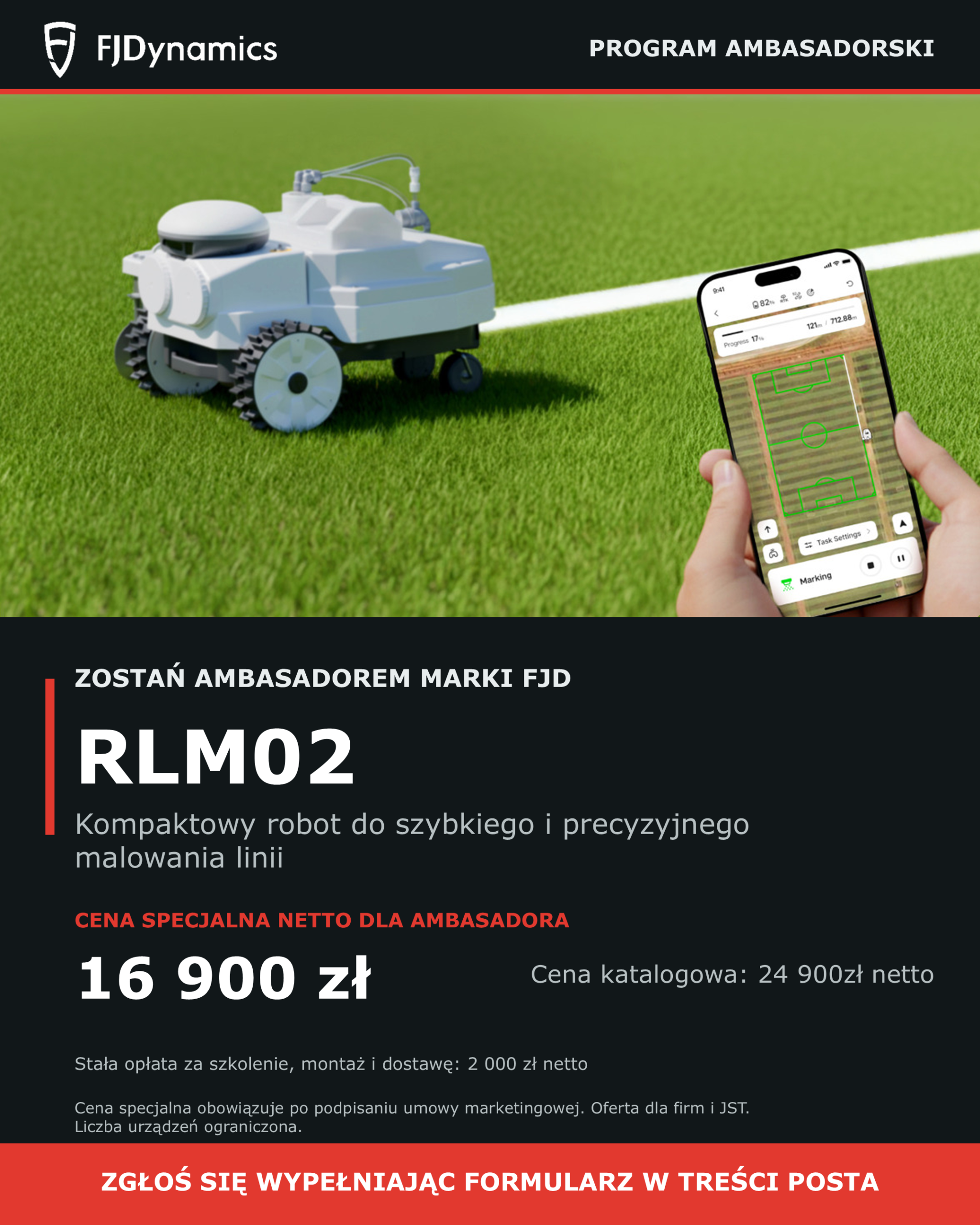 RLM02 — Kompaktowy robot do szybkiego i precyzyjnego malowania linii.
