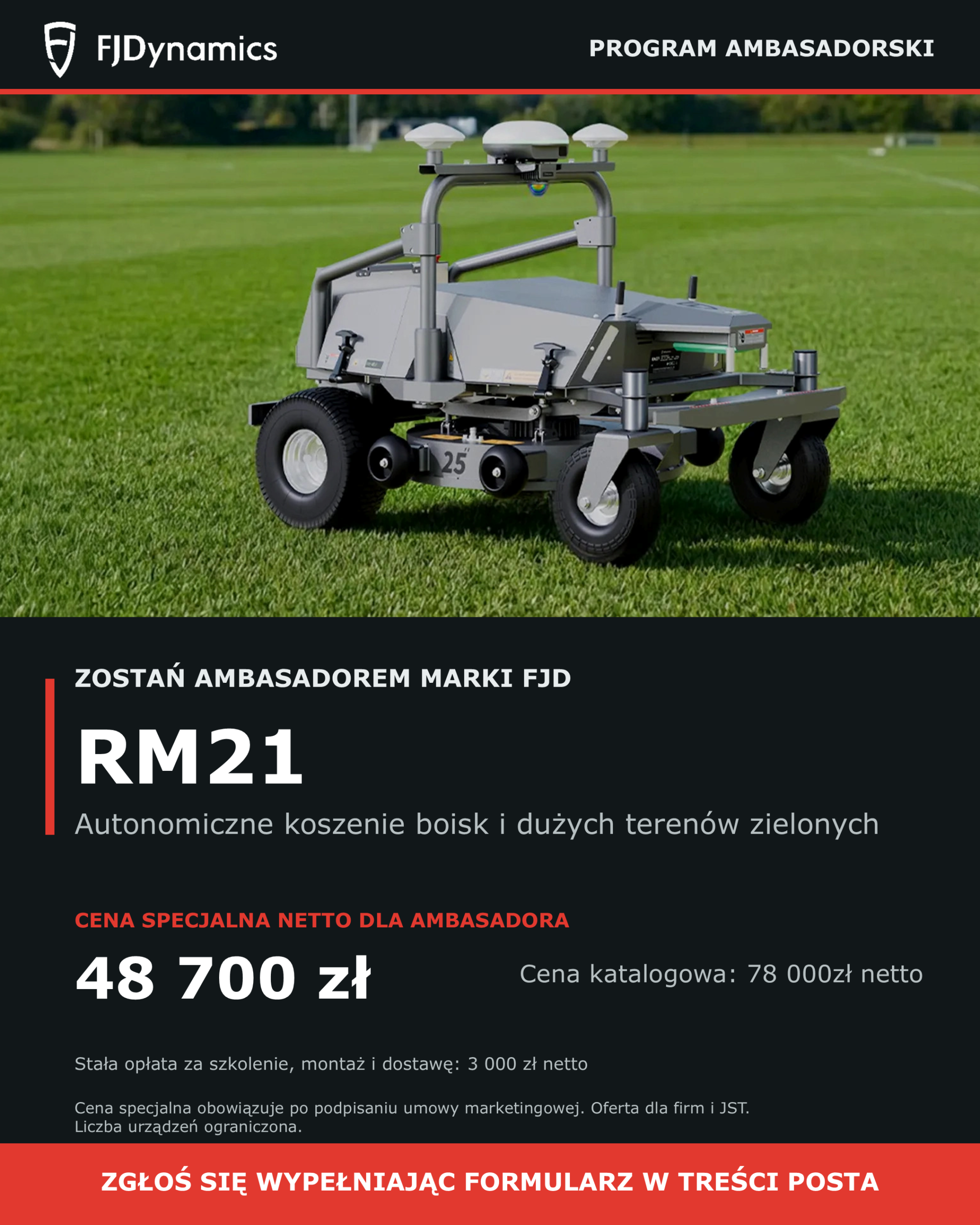 RM21 — Autonomiczne koszenie boisk i dużych terenów zielonych.